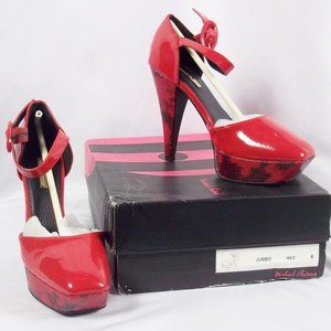 Michael Antonio Sexy Red Platform Heels NIB Sz 6
